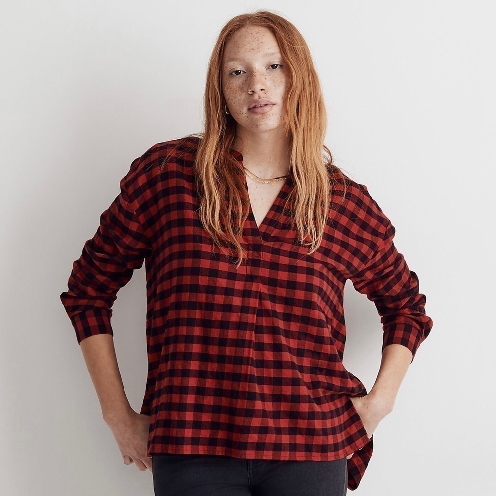 Madewell long sleeve flannel shirt - NWT - size small - red Buffalo check